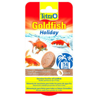 Tetra Goldfish Holiday vacation feeding block, front of the 2 x 12g pack