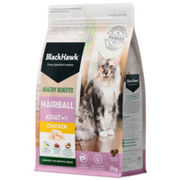 Black Hawk Healthy Benefits Hairball Adult Chicken dry cat food, 2kg bag front