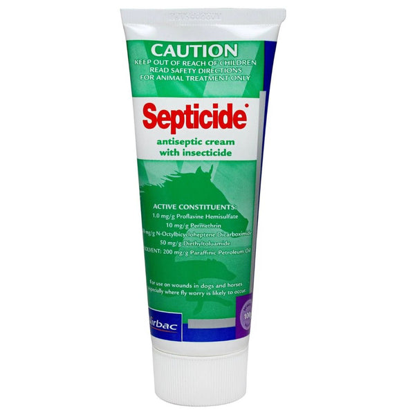 Virbac Septicide Antiseptic Cream with insecticide for Horses and Dogs - 100g  | PeekAPaw Pet Supplies