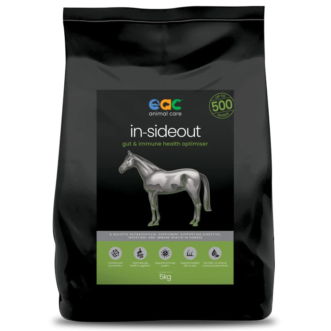 EAC Animal Care in-Sideout Horse - Pre & Probiotic, Nutraceutical & Gut Health Supplement for Horses & Ponies - 5kg | PeekAPaw Pet Supplies