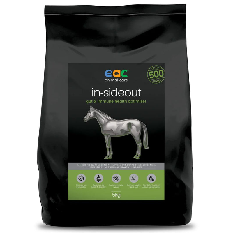 EAC Animal Care in-Sideout Horse - Pre & Probiotic, Nutraceutical & Gut Health Supplement for Horses & Ponies - 5kg | PeekAPaw Pet Supplies