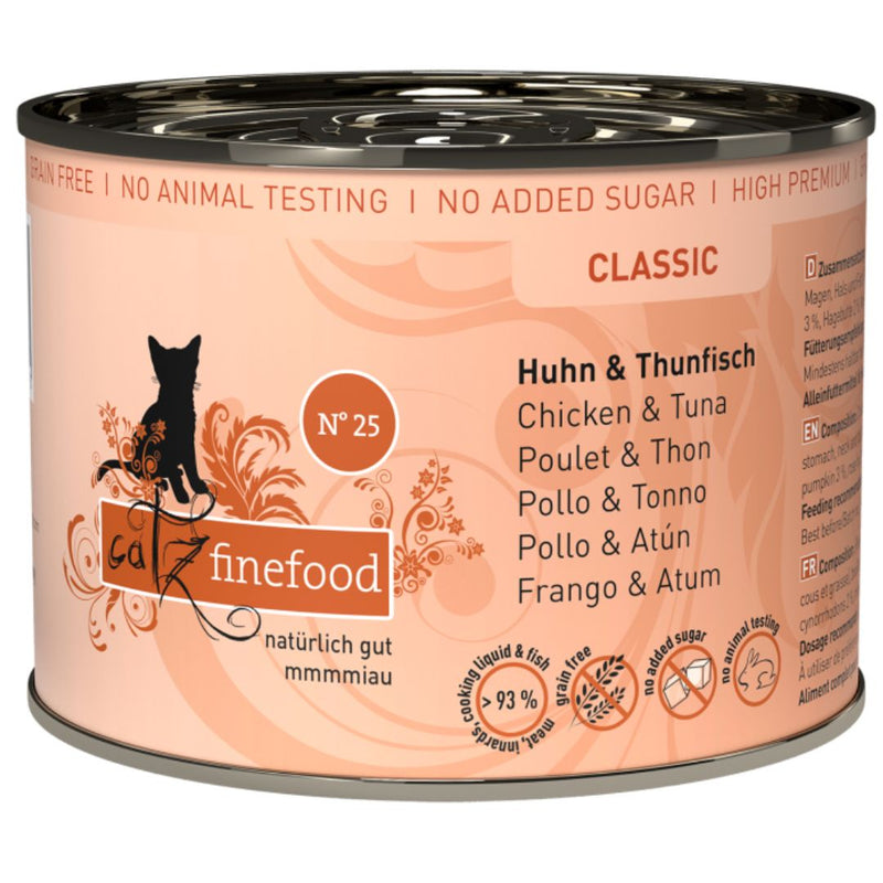 Catz Finefood Classic No.25 – Chicken & Tuna - 200g x 6 | PeekAPaw Pet Supplies