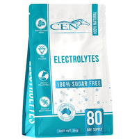 Blue and white 2kg bag of Cen Electrolytes for horses, marked 100% sugar free