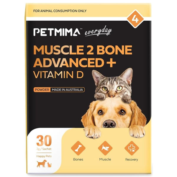PETMIMA Muscle 2 Bone Advanced + Vitamin D - 2g x 30 | PeekAPaw Pet Supplies