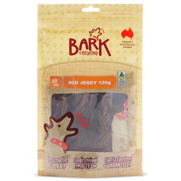 Bark & Beyond Roo Jerky - 120g | PeekAPaw Pet Supplies