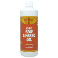 Equinade Pure Raw Linseed Oil in a 500ml white bottle with the orange Equinade label