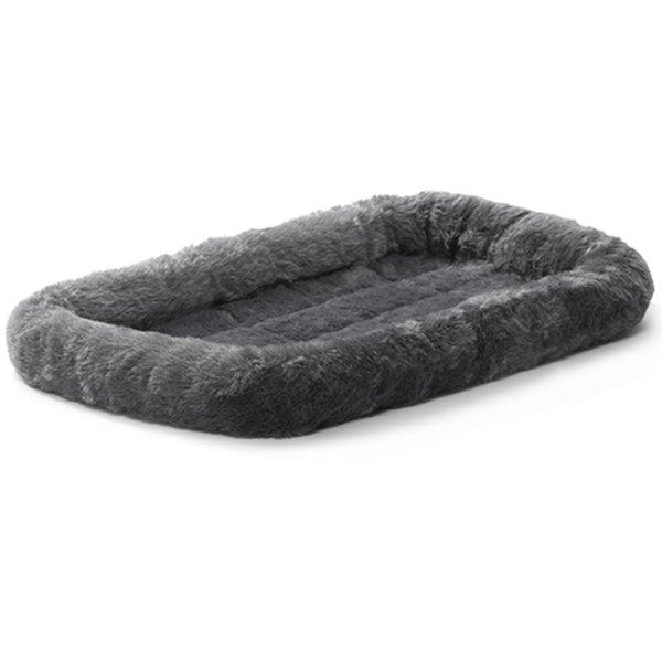 MidWest Homes for Pets QuiteTime Bolster Pet Bed - Grey 24" | PeekAPaw Pet Supplies
