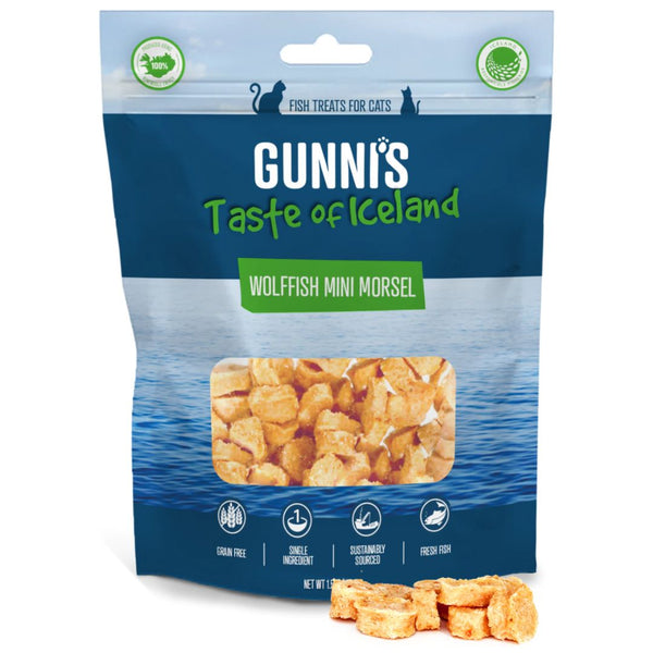 Gunni's Taste of Iceland Cat Treats Wolffish Mini Morsels - 42.5g | PeekAPaw Pet Supplies