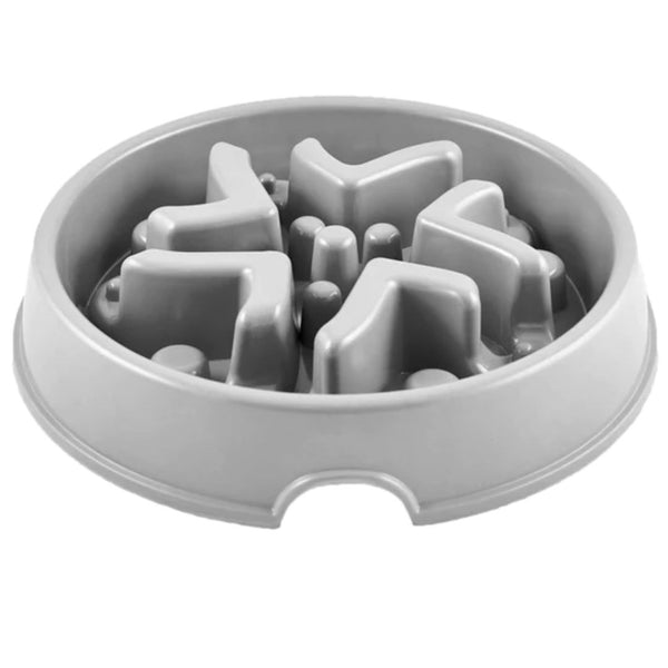 All Fur You Dog Slow Feeder Bowl - Bamboo - Grey | PeekAPaw Pet Supplies