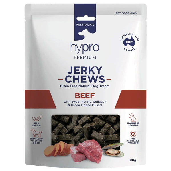Hypro Premium Dog Treats Jerky Chews Beef - 100g | PeekAPaw Pet Supplies