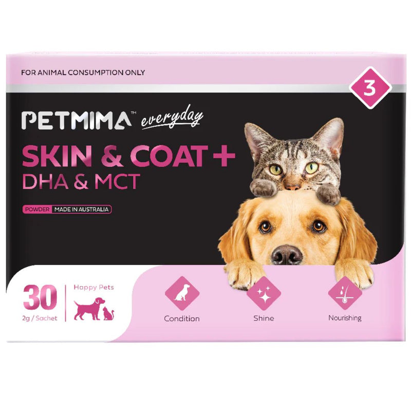 PETMIMA Skin & Coat +DHA & MCT - 2g x 30 Sachet | PeekAPaw Pet Supplies