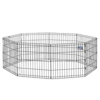 MidWest exercise pen without a door, eight black wire panels set as an octagon