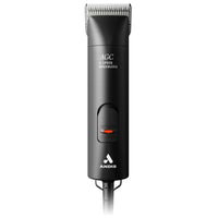 Andis AGC 2 Speed Brushless pet clipper in black with a detachable blade fitted