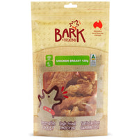 Bark & Beyond Chicken Breast 120g pack front, kraft pouch with a clear window