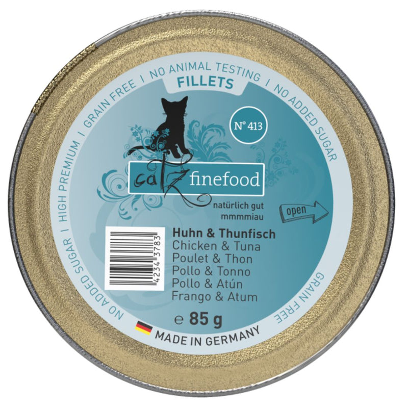 Catz Finefood Fillets No.413 Chicken And Tuna In Jelly - 85g x 12 | PeekAPaw Pet Supplies