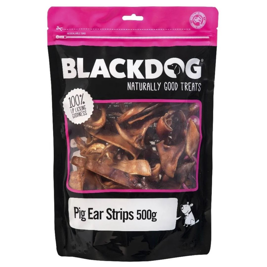 Blackdog Pigs Ears Strips Dog Treats - 500g | PeekAPaw Pet Supplies