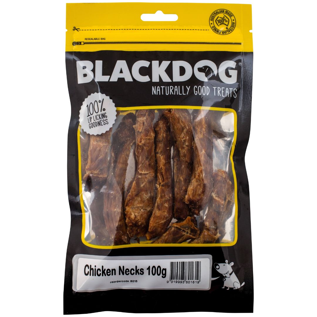 Blackdog Chicken Necks Dog Treats - 100g | PeekAPaw Pet Supplies