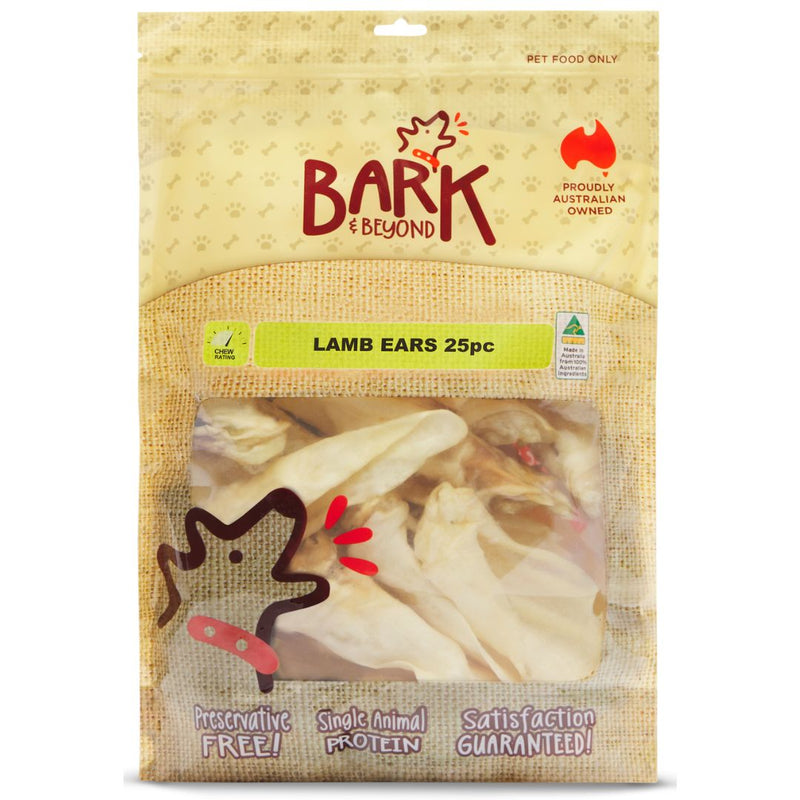 Bark & Beyond Lamb Ears - 25pc | PeekAPaw Pet Supplies