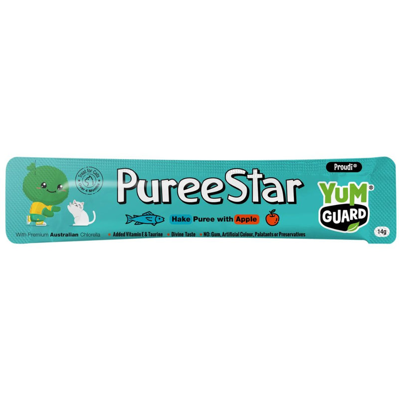 YumGuard Puree Star for Dog & Cat Hake with Apple - 14g x 6 | PeekAPaw Pet Supplies
