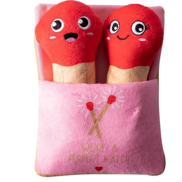 Fringe Studio Plush Squeaker Valentine's Day Dog Toy - Perfect Match| PeekAPaw Pet Supplies