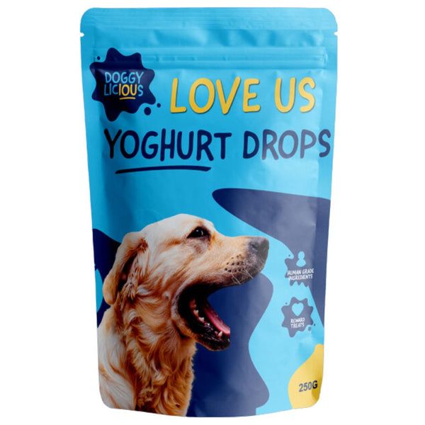 Doggylicious Training Treats Yoghurt Drops - 250g | PeekAPaw Pet Supplies