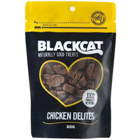 BlackCat Naturally Good Treats Chicken Delites 60g pouch, yellow-topped resealable pack