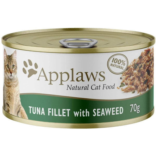 Applaws Natural Wet Cat Food Tin Tuna Fillet with Seaweed - 70g x 24 | PeekAPaw Pet Supplies