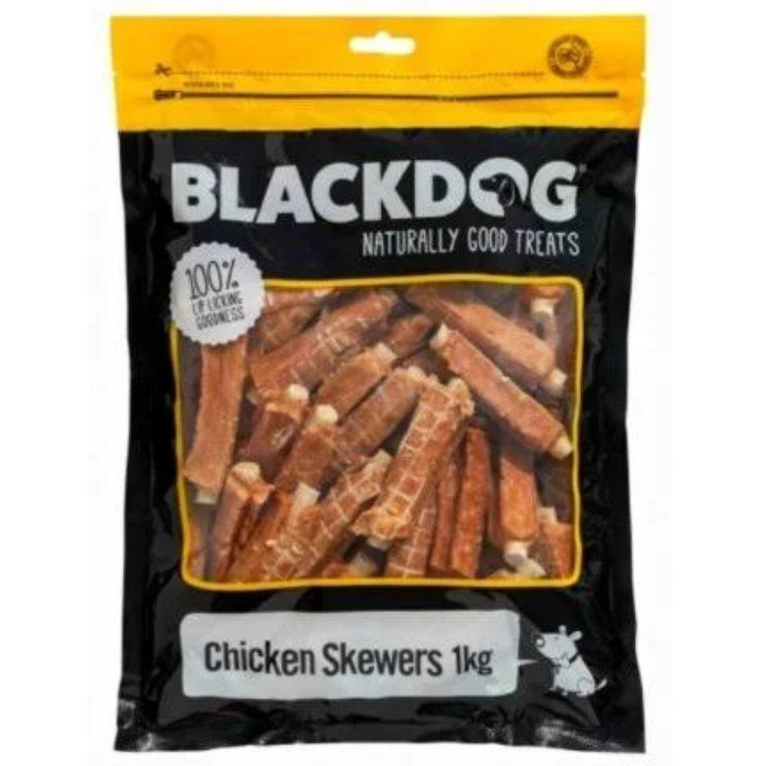 Blackdog Chicken Skewers Dog Treats - 1kg | PeekAPaw Pet Supplies