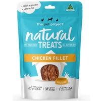 The Pet Project Natural Treats Chicken Fillet, 100 g teal resealable pouch, front of pack