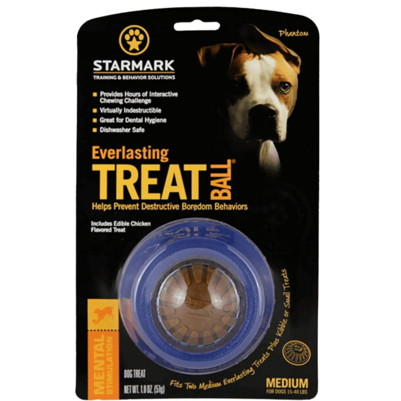 Starmark Dog Toys Everlasting Treat Ball - Medium | PeekAPaw Pet Supplies