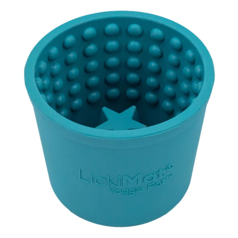 LickiMat Dog Yoggie Pot - Turquoise  | PeekAPaw Pet Supplies