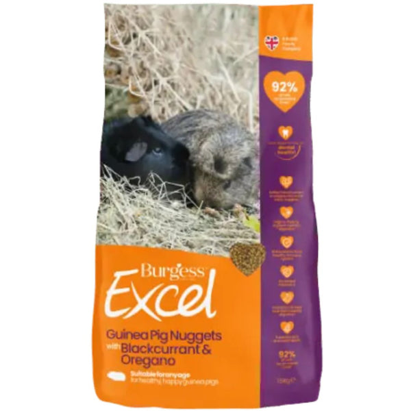 Burgess Excel Guinea Pig Nuggets with Blackcurrant & Oregano - 1.5kg | PeekAPaw Pet Supplies