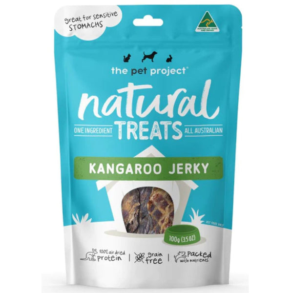 The Pet Project Natural Dog Treats Kangaroo Jerky 100G | PeekAPaw Pet Supplies