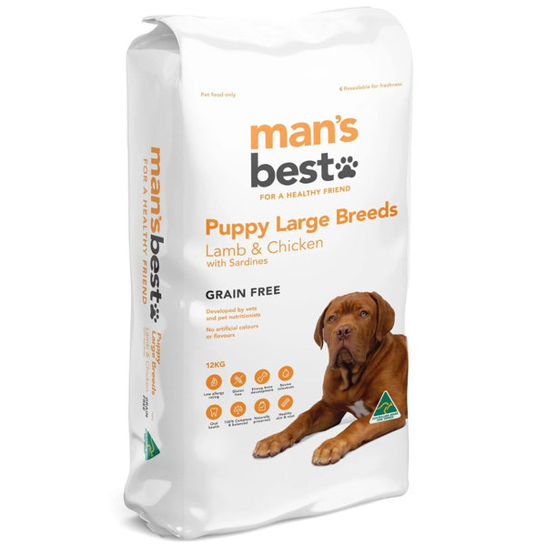 Mans Best Puppy Large Breeds Dog Food Lamb & Chicken - 12kg | PeekAPaw Pet Supplies