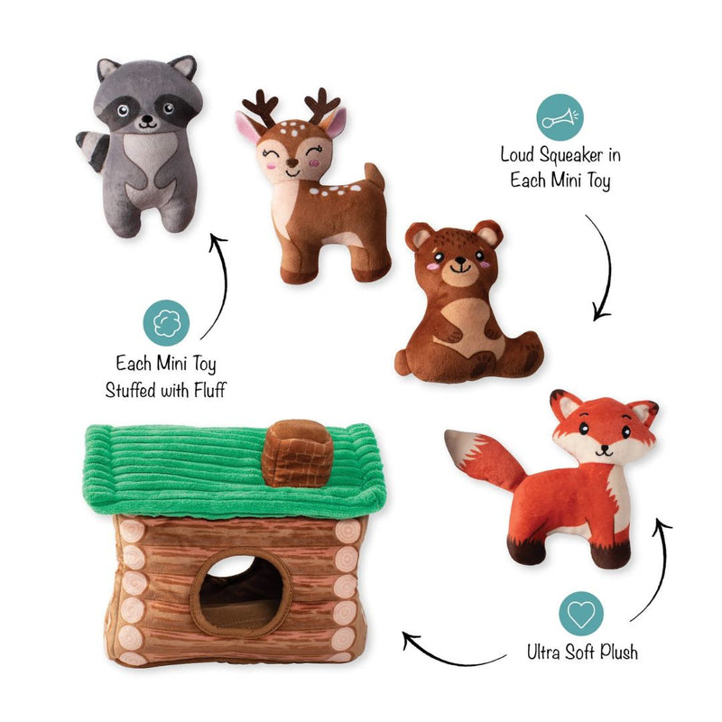 Fringe Studio Plush Burrow Interactive Dog Toy - On Cabin Time | PeekAPaw Pet Supplies
