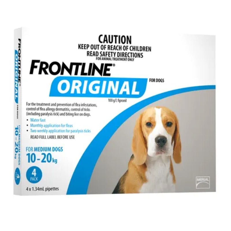 Frontline Original for Dogs - 4 Pack (10-20kg) | PeekAPaw Pet Supplies