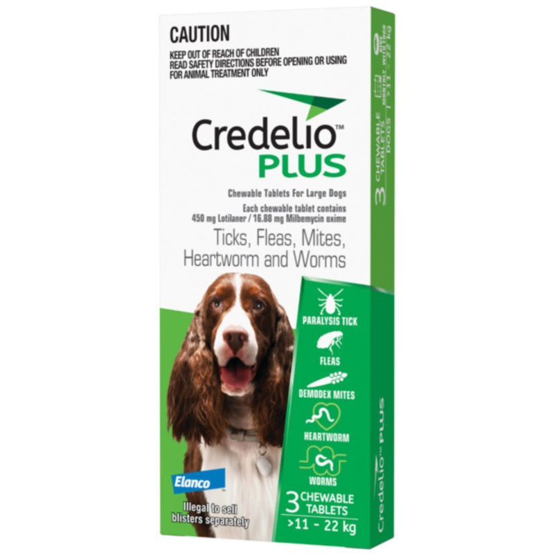 Credelio Plus for Large Dogs 11-22kg - 3 Pack | PeekAPaw Pet Supplies