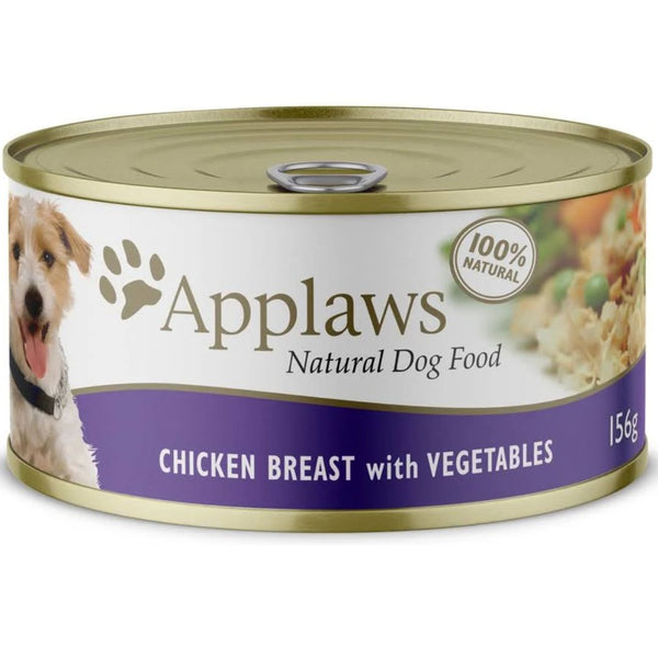Applaws Natural Wet Dog Food Tin Chicken Breast with Vegetable - 156g x 16 | PeekAPaw Pet Supplies