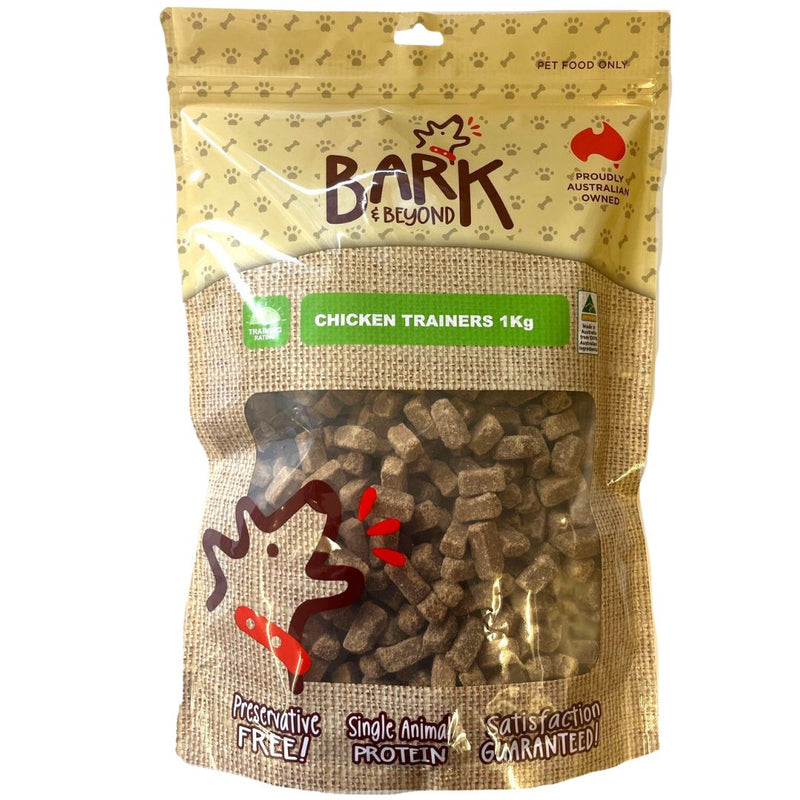 Bark & Beyond Chicken Trainers - 1kg | PeekAPaw Pet Supplies