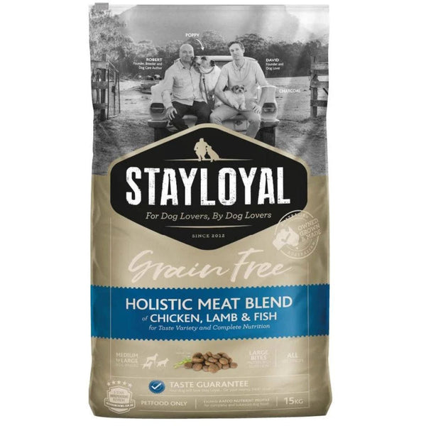 Stay Loyal Grain Free Dry Dog Food Chicken Lamb & Fish - 15kg | PeekAPaw Pet Supplies