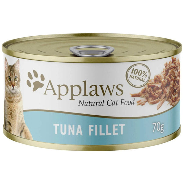 Applaws Natural Wet Cat Food Tin Tuna Fillet - 70g x 24 | PeekAPaw Pet Supplies