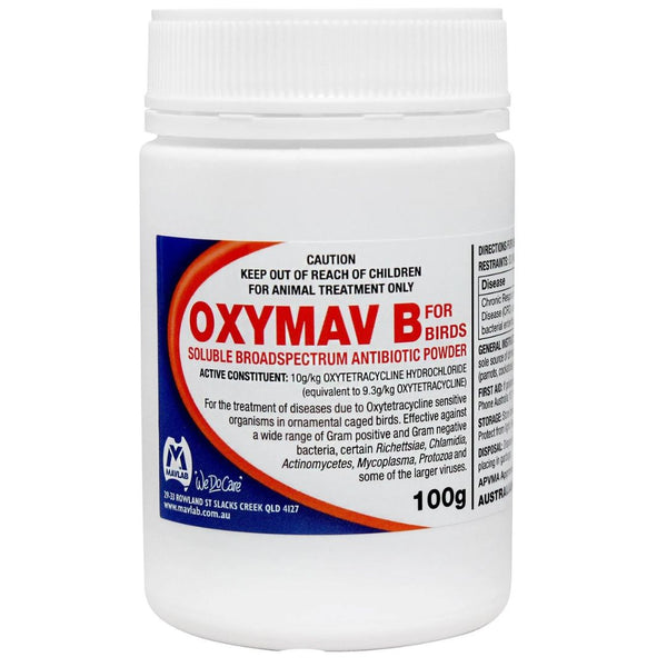 Mavlab Oxymav B Powder for Birds - 100g | PeekAPaw Pet Supplies