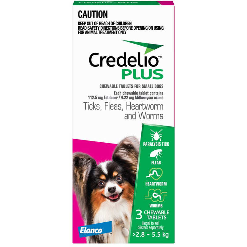 Credelio Plus for Small Dogs 2.8-5.5kg - 3 Pack | PeekAPaw Pet Supplies