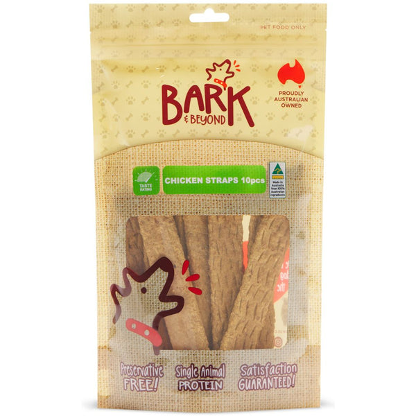 Bark & Beyond Chicken Straps - 10Pcs | PeekAPaw Pet Supplies