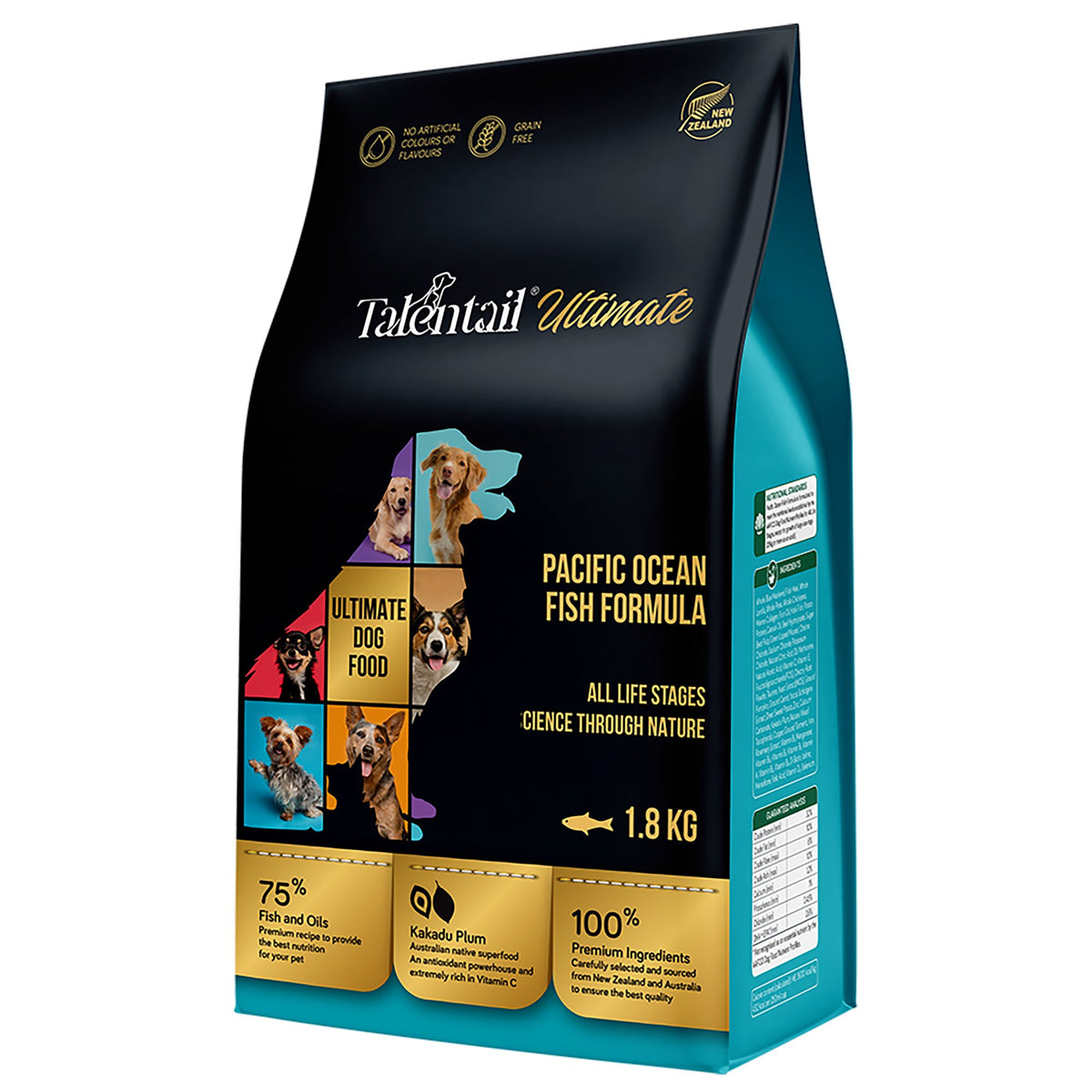 Talentail Ultimate Pacific Ocean Fish Formula dry dog food, bag front of pack