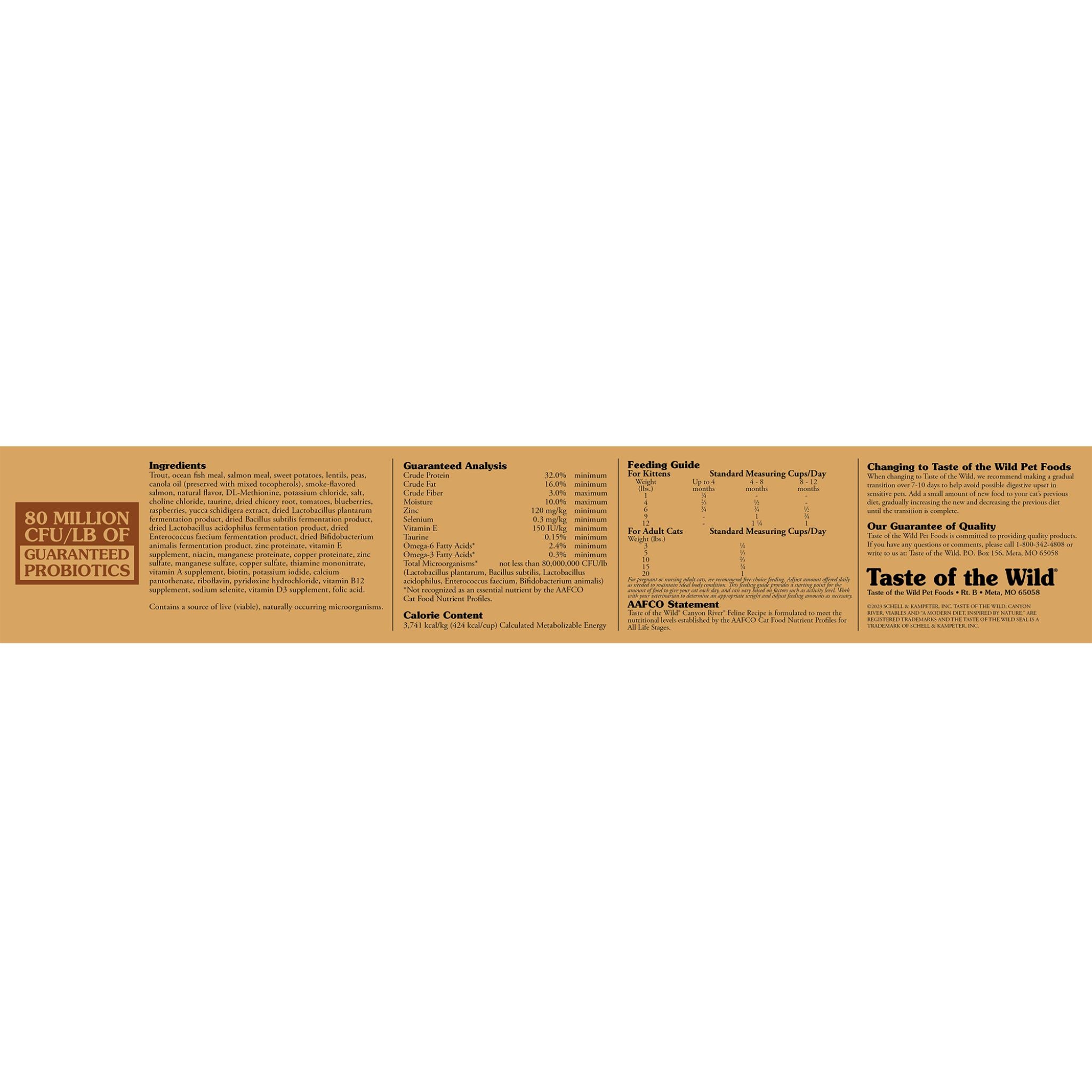 Taste of the Wild Canyon River Dry Cat Food information