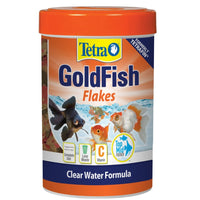 Tetra GoldFish Flakes Clear Water Formula, front of the tub