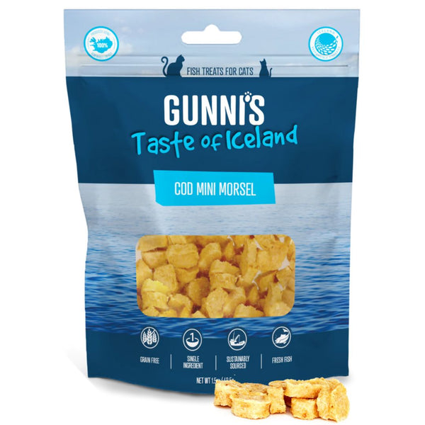 Gunni's Taste of Iceland Cat Treats Cod Mini Morsels - 42.5g | PeekAPaw Pet Supplies