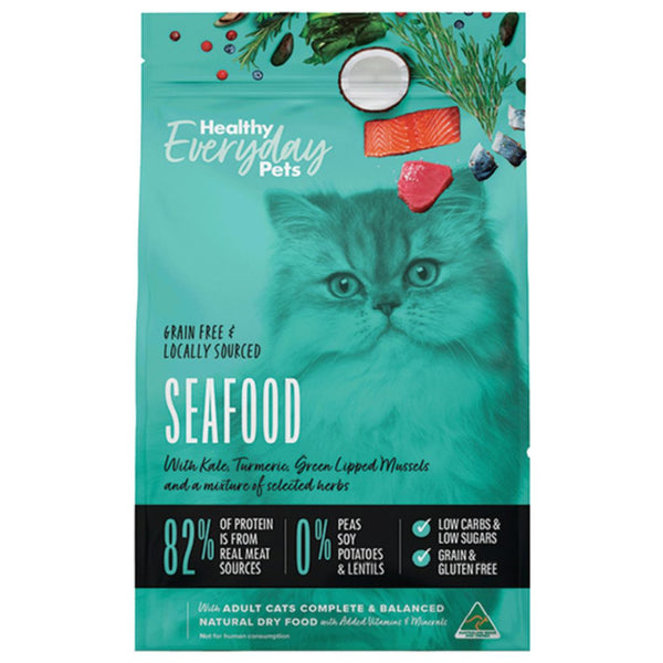 Healthy Everyday Pets Dry Cat Food Seafood - 3kg | PeekAPaw Pet Supplies 