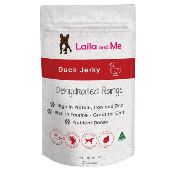 Laila & Me Dehydrated Dog Treats Duck Jerky 200g | PeekAPaw Pet Supplies